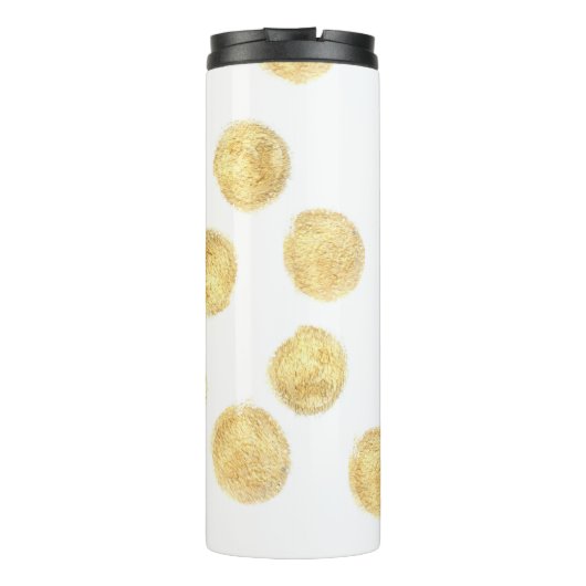 Gouden Polka Dot Hand getrokken Thermosbeker (Achterkant)
