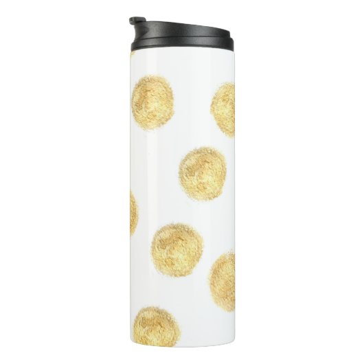 Gouden Polka Dot Hand getrokken Thermosbeker (Geroteerd rechts)