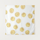 Gouden Polka Dot Hand getrokken Wandkleed (Voorkant (horizontaal))