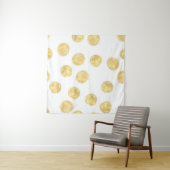 Gouden Polka Dot Hand getrokken Wandkleed (In Situ (horizontaal))