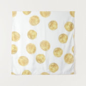 Gouden Polka Dot Hand getrokken Wandkleed (Voorkant)