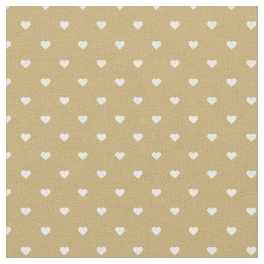 Gouden Polka dot harten Stof (Close Up)
