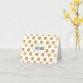 Gouden Polka Dot Notitiekaarten (Gele Bloem)