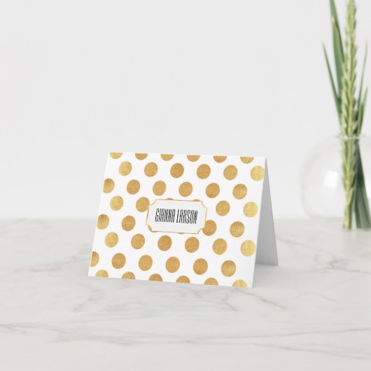 Gouden Polka Dot Notitiekaarten (Voorkant)