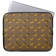 Gouden Polka dots Neopreen Laptop Sleeve 15"