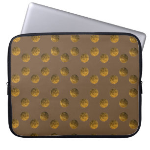 Gouden Polka dots Neopreen Laptop Sleeve 15"