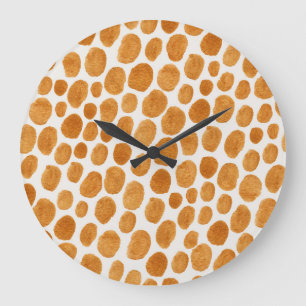 Gouden Polka stippen: Abstracte Gouache Grote Klok