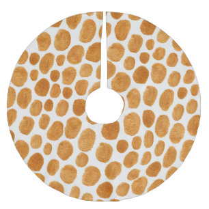 Gouden Polka stippen: Abstracte Gouache Kerstboom Rok