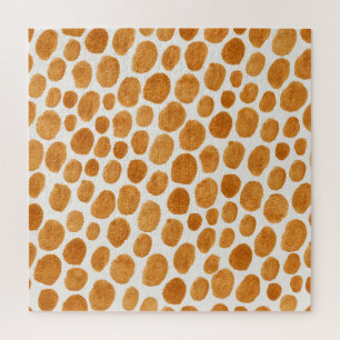 Gouden Polka stippen: Abstracte Gouache Legpuzzel