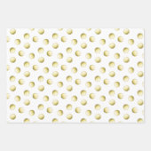 Gouden polka stippen cirkels wit patroon inpakpapier vel (Voorkant 3)