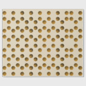 Gouden Polka stippen Glanzend inpakpapier (Vlak)