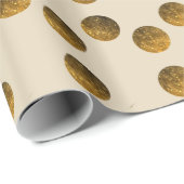 Gouden Polka stippen Glanzend inpakpapier (Rol Hoek)