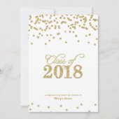 Gouden Polka-stippen Glitter Klasse van 2018 Party Kaart (Voorkant)