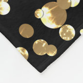 Gouden polka stippen op een zwarte achtergrond. fleece deken (Hoek)