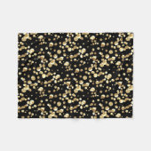 Gouden polka stippen op een zwarte achtergrond. fleece deken (Voorkant (Horizontaal))