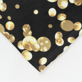 Gouden polka stippen op een zwarte achtergrond. fleece deken (Hoek)
