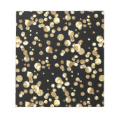 Gouden polka stippen op een zwarte achtergrond. notitieblok (Voorkant)