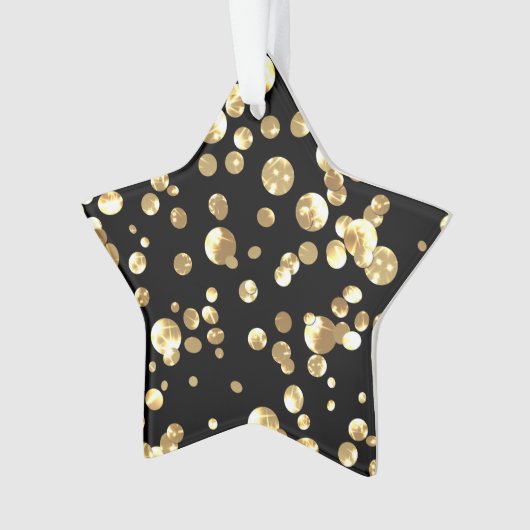 Gouden polka stippen op een zwarte achtergrond. ornament (voorkant)