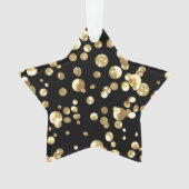 Gouden polka stippen op een zwarte achtergrond. ornament (voorkant)