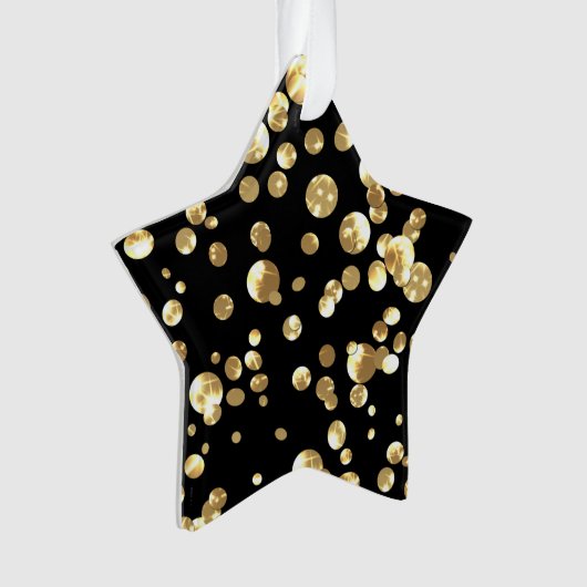 Gouden polka stippen op een zwarte achtergrond. ornament (voorkant)