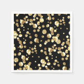 Gouden polka stippen op een zwarte achtergrond. servetten (Voorkant)
