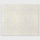 Gouden polka stippen op wit cadeaupapier (Vlak)