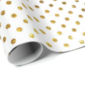 Gouden polka stippen op wit cadeaupapier (Rol Hoek)