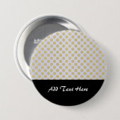 Gouden polka stippen op zilver ronde button 7,6 cm (Voorkant /achterkant)