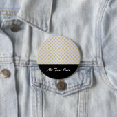 Gouden polka stippen op zilver ronde button 7,6 cm (In situ)