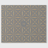 Gouden Polka stippen patroon monogrammed grijze ke Cadeaupapier (Vlak)