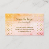 Gouden Polka stippen patroon | Waterverf Stijlvol Visitekaartje (Achterkant)