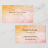 Gouden Polka stippen patroon | Waterverf Stijlvol Visitekaartje (Voorkant / Achterkant)
