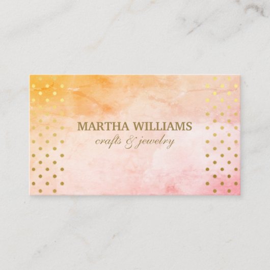 Gouden Polka stippen patroon | Waterverf Stijlvol Visitekaartje (Voorkant)