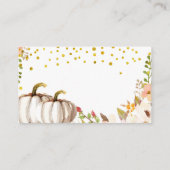 Gouden pompoen Baby shower - Luier Raffle Kaart (Achterkant)