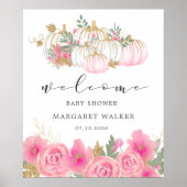 Gouden pompoen Baby shower welkom Poster (Voorkant)