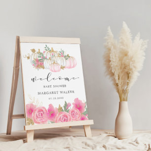 Gouden pompoen Baby shower welkom Poster