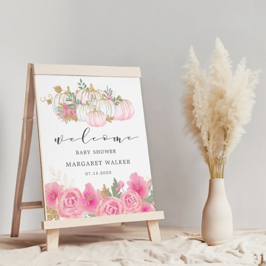 Gouden pompoen Baby shower welkom Poster