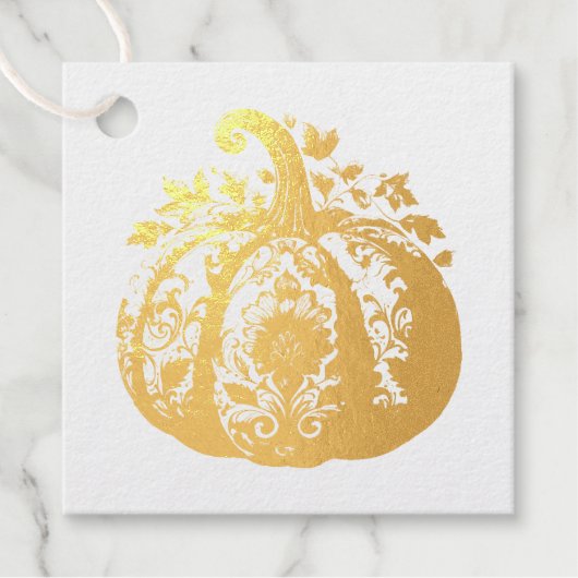 Gouden Pompoen Bedankjes Labels (Voorkant)