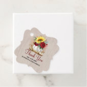 Gouden Pompoen Bourgogne Roos en Zonnebloem Bruilo Bedankjes Labels (In situ)