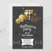 Gouden Pompoen Elegante Halloween feestuitnodiging Kaart (Voorkant)