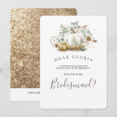 Gouden pompoen herfst bruiloft bruidsmeisje voorst kaart (Voorkant / Achterkant)