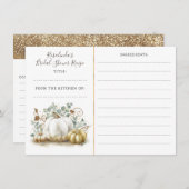 Gouden pompoen Herfst Vrijgezellenfeest recept Informatiekaartje (Voorkant / Achterkant)