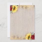 Gouden Pompoen Rode Bloemen Vaas Rustieke Herfst V Kaart (Achterkant)