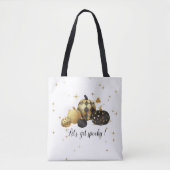 Gouden pompoen spooky halloween canvas tas (Voorkant)