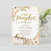 Gouden pompoen uitnodiging (Staand voorkant)