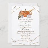 Gouden pompoenen Elegant Herfst Bruiloft Geometris Kaart (Voorkant)