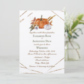 Gouden pompoenen Elegant Herfst Bruiloft Geometris Kaart (Staand voorkant)