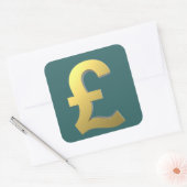 Gouden pond teken grafisch vierkante sticker (Envelop)
