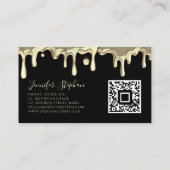 Gouden Poolse druppels nagels Artiest QR-code Zwar Visitekaartje (Achterkant)