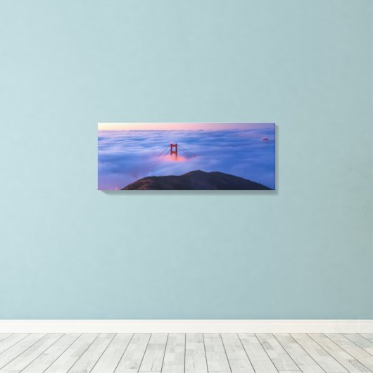 gouden poort in mist canvas afdruk (Insitu (Houten vloer))